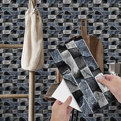 122436pcs Wall Tiles Sticker Peel And Stick Vinyl Splash Back Transfer Sticker Decal For Living Room Kitchen Bathroom Adhesive Tiles 12x6Inches30x15cm Lightinthebox