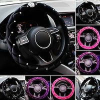Auto Car Steering Wheel Cover Crystal Crown Rhinestone Plush Anti-slip For 14.57 (37CM) to 15 (38CM) Steering-wheel miniinthebox - thumbnail