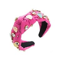 Valentines Day Headbands Accessories for Women XOXO Love Massage Heart Headband Red Pink Heart Crystal Knotted Headband Jeweled Wide Top Knot Headband Valentines Day Gifts Lightinthebox - thumbnail