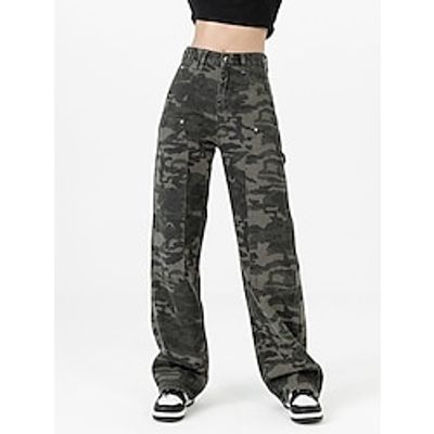 Women's Cargo Camo Camouflage Pants Trousers Full Length Fashion Streetwear Street Daily Black S M Fall Winter Lightinthebox