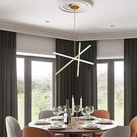 Chandeliers LED Sputnik Chandelier Dia68CM Aluminum Frame Black Painted Finishes for Living Room Bedroom Coffee Bar Warm WhiteWhite Light Lightinthebox