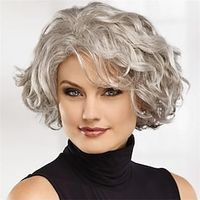 Synthetic Wig Curly Asymmetrical Machine Made Wig Short A1 A2 Synthetic Hair Women's Soft Fashion Easy to Carry Silver Gray miniinthebox Synthetic Wig Curly Asymmetrical Machine Made Wig Short A1 A2 Synthetic Hair Women's Soft Fashion Easy to Carry Silver Gray miniinthebox