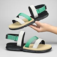 Men's Sandals Casual Beach Fabric Breathable Comfortable Magic Tape Black Green Summer Lightinthebox