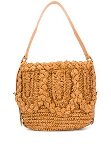 Alberta Ferretti woven raffia shoulder bag - Brown