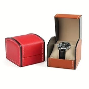 PU Leather Watch Box, Wrist Watch Mechanical Watch Flip Packaging Storage Box miniinthebox