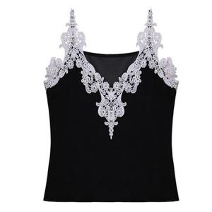 Backless Lace Sexy Deep V-New Sleeveless Chiffon Women Tank Top