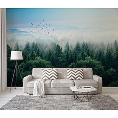 3D Simple Nature Forest Mural Bedroom Sofa Background Wallpaper Leisure Cafe Homestay Custom Wallcloth miniinthebox