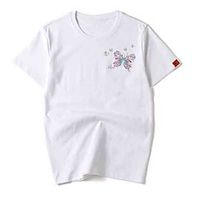 Men's Unisex Tee T shirt Hot Stamping Butterfly Graphic Prints Animal Plus Size Print Short Sleeve Casual Tops Cotton Basic Fashion Designer Big and Tall White Black miniinthebox - thumbnail