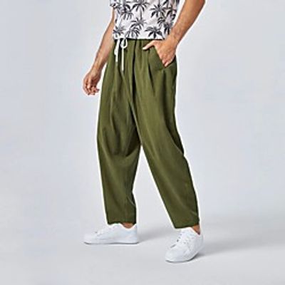 Men's Chino Harlem Pants Soft Harem Chinos Loose Casual Daily Pants Solid Color Ankle-Length Elastic Waist Green / Drawstring / Elasticity miniinthebox Men's Chino Harlem Pants Soft Harem Chinos Loose Casual Daily Pants Solid Color Ankle-Length Elastic Waist Green / Drawstring / Elasticity miniinthebox