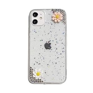 Phone Case For Apple Back Cover iPhone 13 Pro Max 12 Mini 11 X XR XS Max 8 7 Rhinestone Glitter Shine Soft Edges Transparent Glitter Shine TPU Lightinthebox