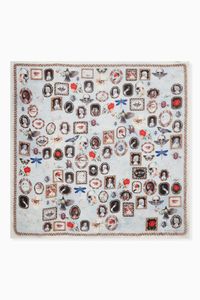 Motif Printed Curiosities Shawl in Silk