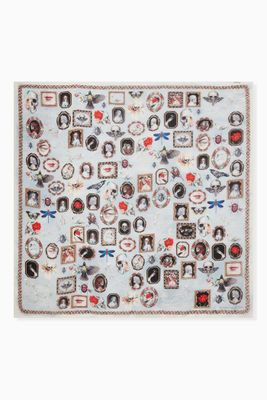 Motif Printed Curiosities Shawl in Silk