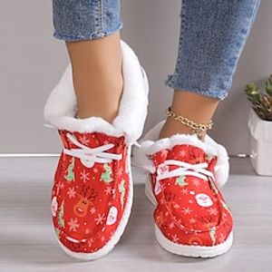 Women's Sneakers Boots Slip-Ons Snow Boots Animal Print Plus Size Outdoor Christmas Fleece Lined Booties Ankle Boots Summer Flat Heel Round Toe Vintage Fashion Casual Running Tennis Shoes Canvas miniinthebox