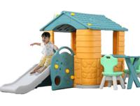 Megastar Slide N Dine Playhouse With Picnic Table N Chairs, Green - ZK08701-Green (UAE Delivery Only)