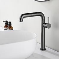 Bathroom Sink Faucet - Rotatable / Pull out / Classic Chrome / Nickel Brushed / Electroplated Centerset Single Handle One HoleBath Taps Lightinthebox