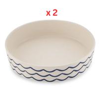 Beco Classic Bamboo Ocean Waves Cat Bowl (Pack of 2)