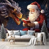 Christmas Santa Dragon Hanging Tapestry Wall Art Xmas Large Tapestry Mural Decor Photograph Backdrop Blanket Curtain Home Bedroom Living Room Decoration miniinthebox - thumbnail