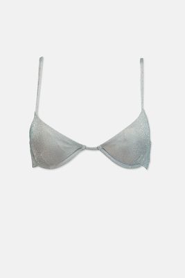 Womens Metallic Bikini Top Silver Womens Metallic Bikini Top Silver