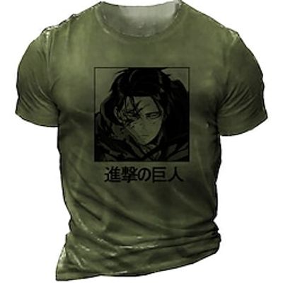 Inspired by Attack on Titan levi ackerman T-shirt Anime 100% Polyester Anime Classic Retro Vintage T-shirt For Men's Lightinthebox Inspired by Attack on Titan levi ackerman T-shirt Anime 100% Polyester Anime Classic Retro Vintage T-shirt For Men's Lightinthebox
