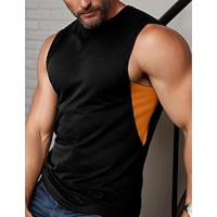 Men's Tank Top Vest Top Undershirt Sleeveless Shirt Color Block Crew Neck Outdoor Going out Sleeveless Button Clothing Apparel Fashion Designer Muscle Lightinthebox