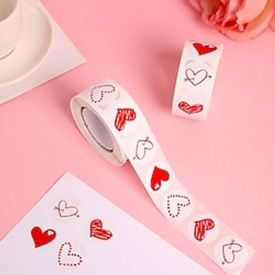 1pcs Valentine's Day Stickers Roll Wrap Round Valentine's Day Love Gift Art Decorative Roll Self-Adhesive Stickers. Lightinthebox
