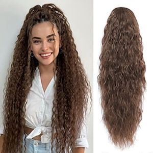 26 Inch Drawstring Ponytail Hair Extension Long Curly Wavy Hair Extensions Fake Ponytail Synthetic Heat Resistant Hair Pieces for Women miniinthebox
