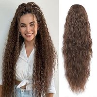 26 Inch Drawstring Ponytail Hair Extension Long Curly Wavy Hair Extensions Fake Ponytail Synthetic Heat Resistant Hair Pieces for Women miniinthebox - thumbnail