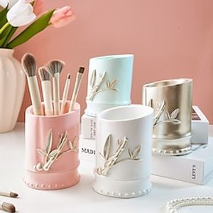 Creative Bamboo Style Eyebrow Pencil Makeup Brush Storage Container Available in Multiple Colors Made Of Resin MaterialSuitable For Storing Indoor Bookshelves Study Rooms and Makeup Tbles Lightinthebox