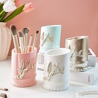 Creative Bamboo Style Eyebrow Pencil Makeup Brush Storage Container Available in Multiple Colors Made Of Resin MaterialSuitable For Storing Indoor Bookshelves Study Rooms and Makeup Tbles Lightinthebox - thumbnail