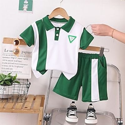 Boys' Set Trendy 0-5-year-old Children's Short sleeved Polo Shirt Infant Casual Summer Wear Lightinthebox Boys' Set Trendy 0-5-year-old Children's Short sleeved Polo Shirt Infant Casual Summer Wear Lightinthebox