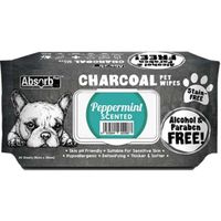 Absolute Pet Absorb Plus Charcoal Pet Wipes Peppermint 80 Sheets