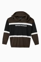 Colour Block Hoodie in Cotton Blend Knit - thumbnail