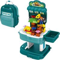 Little Story Role Play Zoological Park With Block Toy Set School Bag 200 Pcs - Green 2 - In - 1 Mode LS_BLSB_ANBU