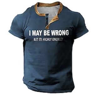 Letter Graphic Daily Retro Vintage Classic Men's Henley Shirt Waffle T Shirt Sports Outdoor Casual Holiday T shirt Black Burgundy Blue Short Sleeve Henley Shirt Spring  Summer Clothing Apparel S M L Lightinthebox