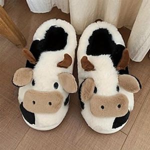 Women's Cute Cartoon Novelty Slippers, Slip On Round Toe Home Non-slip Flat Fluffy Funny Slides Shoes, Indoor Cozy Shoes miniinthebox