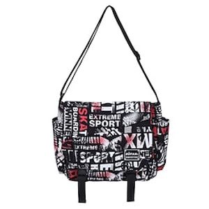 Men's Crossbody Bag Messenger Bag Nylon Daily Large Capacity Foldable Lightweight Geometric Letter Black Yellow Red Lightinthebox
