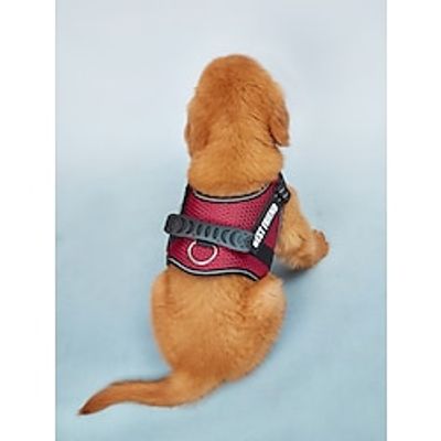 Dog Cat Harness Vest Adjustable Flexible Safety Soft Adjustable Outdoor Walking Solid Colored Polyester Small Dog Medium Dog Large Dog Light Red 1PC Lightinthebox