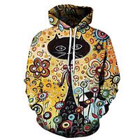 Men's Unisex Pullover Hoodie Sweatshirt Cat Graphic Prints Print Casual Daily Holiday 3D Print Basic Designer Hoodies Sweatshirts  Blue Yellow Orange Lightinthebox - thumbnail