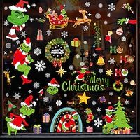 Christmas Snowflake Window Stickers, Living Room, Shopping Mall, Window Display, Holiday Decorations, Christmas Grinch Stickers Xmas Stickers Lightinthebox - thumbnail