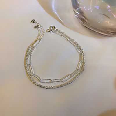 simple silver sparkling bracelet women's fashion personality trendy design hand ornaments new net red girlfriends accessories Lightinthebox