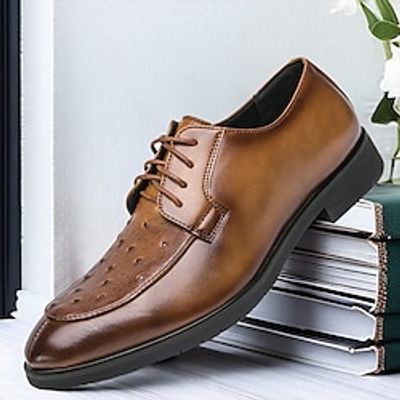Men's Oxfords Derby Shoes Walking Casual Christmas Xmas Daily Leather Comfortable Booties  Ankle Boots Loafer Black Brown Spring Fall Lightinthebox