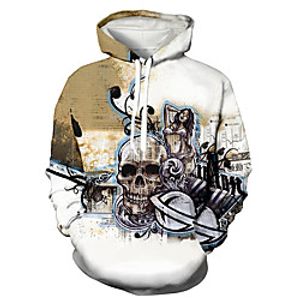 Men's Unisex Pullover Hoodie Sweatshirt Graphic Prints Skull Print Hooded Daily Sports 3D Print 3D Print Casual Hoodies Sweatshirts  Long Sleeve Brown miniinthebox