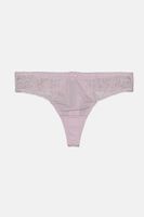 Womens Smooth Lace Thong Underwear  Lavender Fog - thumbnail