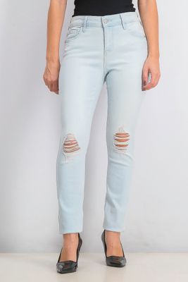 Womens Rockstar Super Skinny Jeans  Wash Light Blue
