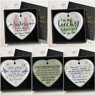 Friendship Heart Sympathy Gifts, Christmas Tree Decoration Xmas Decor Gift miniinthebox