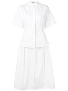 Jil Sander layered poplin dress - White