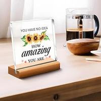 1pc Inspirational Desk Sign Positive Sign Desk Decor You Have No Idea How Amazing You Are Acrylic Plaque Inspirational Gift For Women Friends Cheer Up Gift For Coworker Lightinthebox