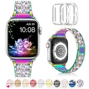 For Apple Watch Band 45mm 44mm 42mm 49mm Series 8 Series 7 6 5 4 3 2 1 SE UltraBling Replacement Bracelet for iWatch Band Diamond Rhinestone Stainless Steel Metal Wristband Strap Lightinthebox