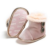 Boys and Girls Boots Infant shoes Baby Shoes Snow Boots Synthetics Casual / Daily Snow Boots Infants(0-9m) Daily Walking Indoor Pink Gray Black Fall Winter / Mid-Calf Boots miniinthebox - thumbnail