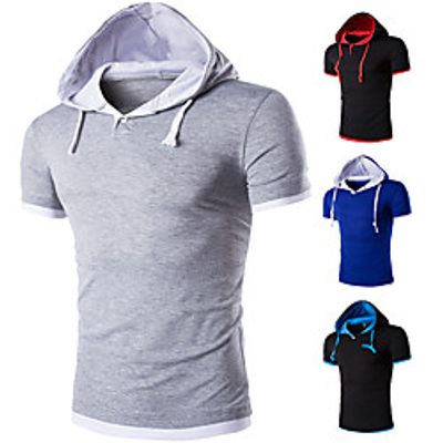 Men's T shirt Hiking Tee shirt Short Sleeve Tee Tshirt Top Outdoor Quick Dry Lightweight Breathable Sweat wicking Autumn  Fall Spring Summer Iron Gray Light Gray Dark Gray Fishing Climbing Running Lightinthebox